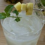 Pineapple and Mint Gin Cocktail rocks glass