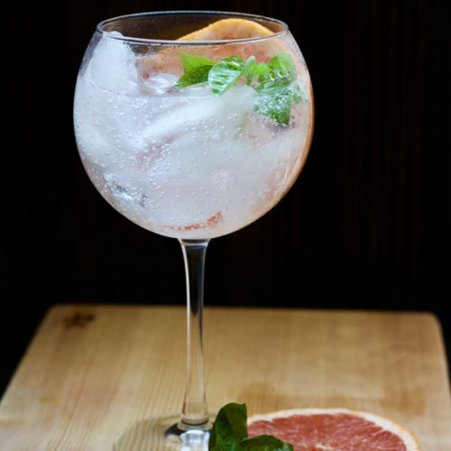Gin and Grapefruit and Basil with Tonic