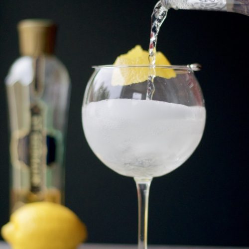 Elderflower Gin and Tonic with Lemon