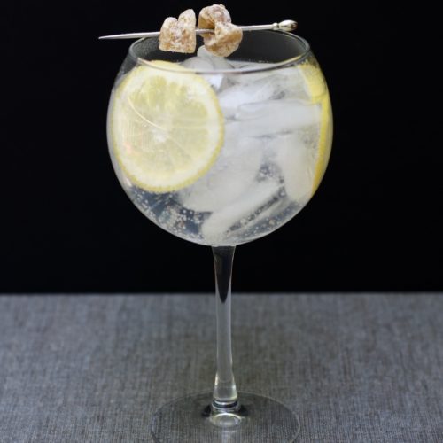 Ginger Honey Gin and Tonic with Candied Ginger